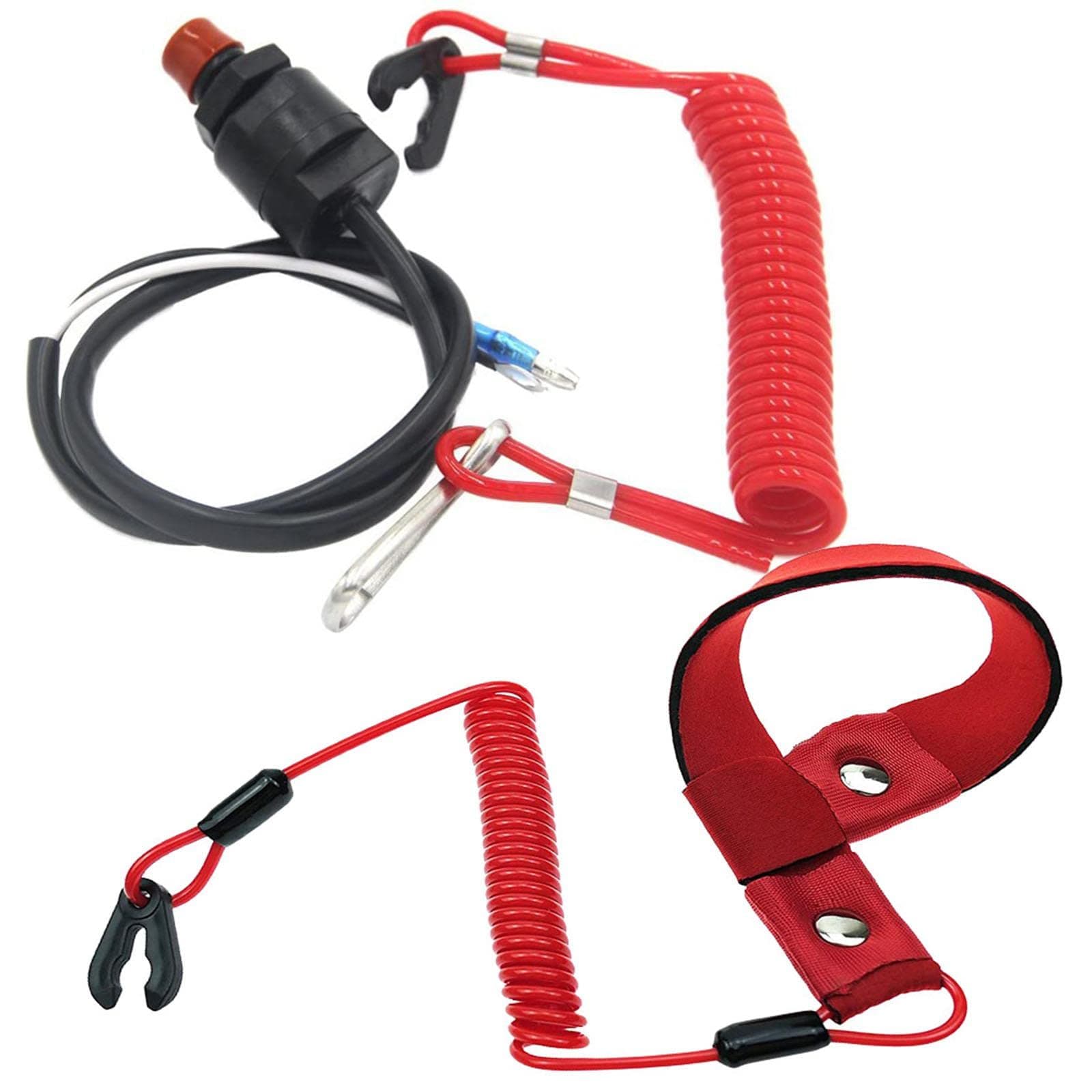 CALANDIS Universal Boat Outboard Engine Motor Kill Stop Switch Safety Tether Lanyard