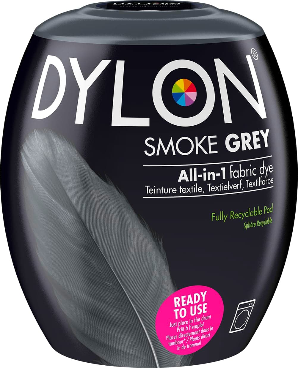 (Smoke Grey) - DYLON Machine Dye Pod, Smoke Grey, easy-to-use fabric colour for laundry, 12.3 oz (350 g)