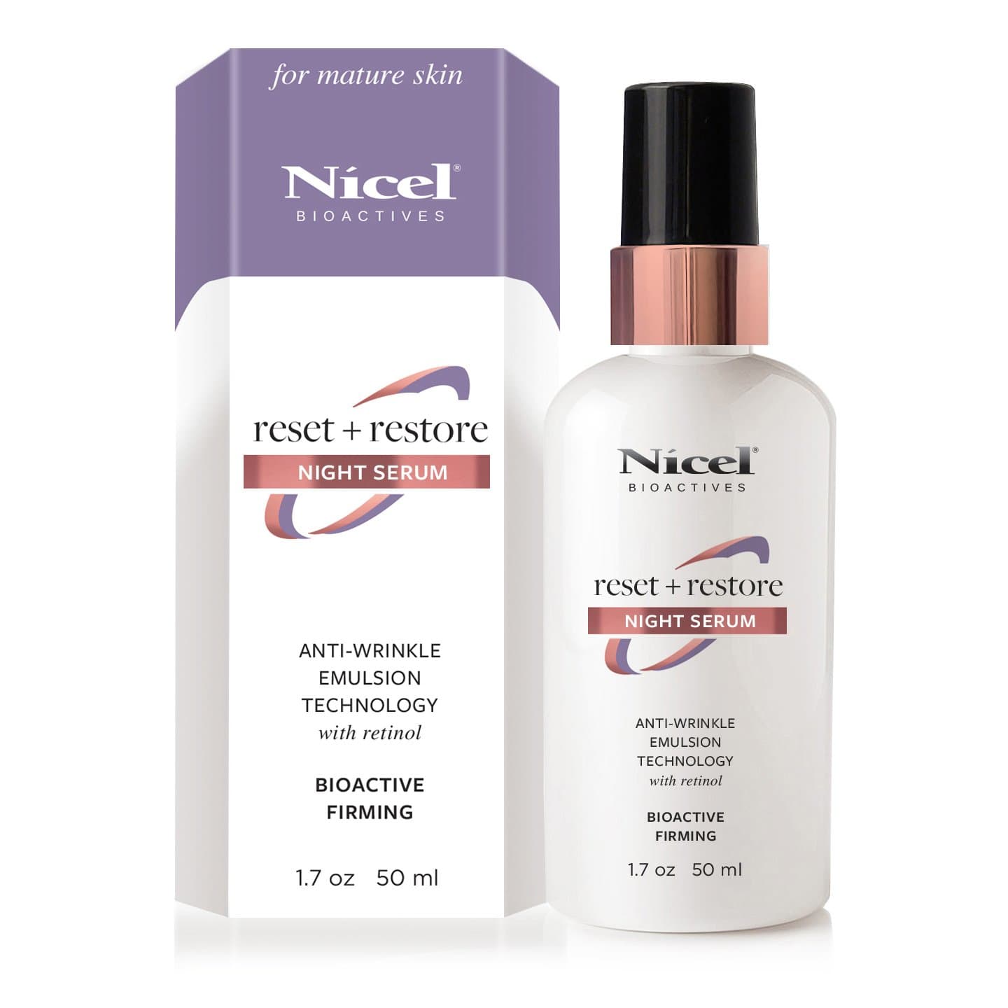 Nicel Reset Plus Restore Night Serum, 1.7 oz.