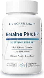 Biotics Research Betaine Plus HP - High Potency Hydrochloric Acid Supplement, Supports Digestive Function 90 Capsules