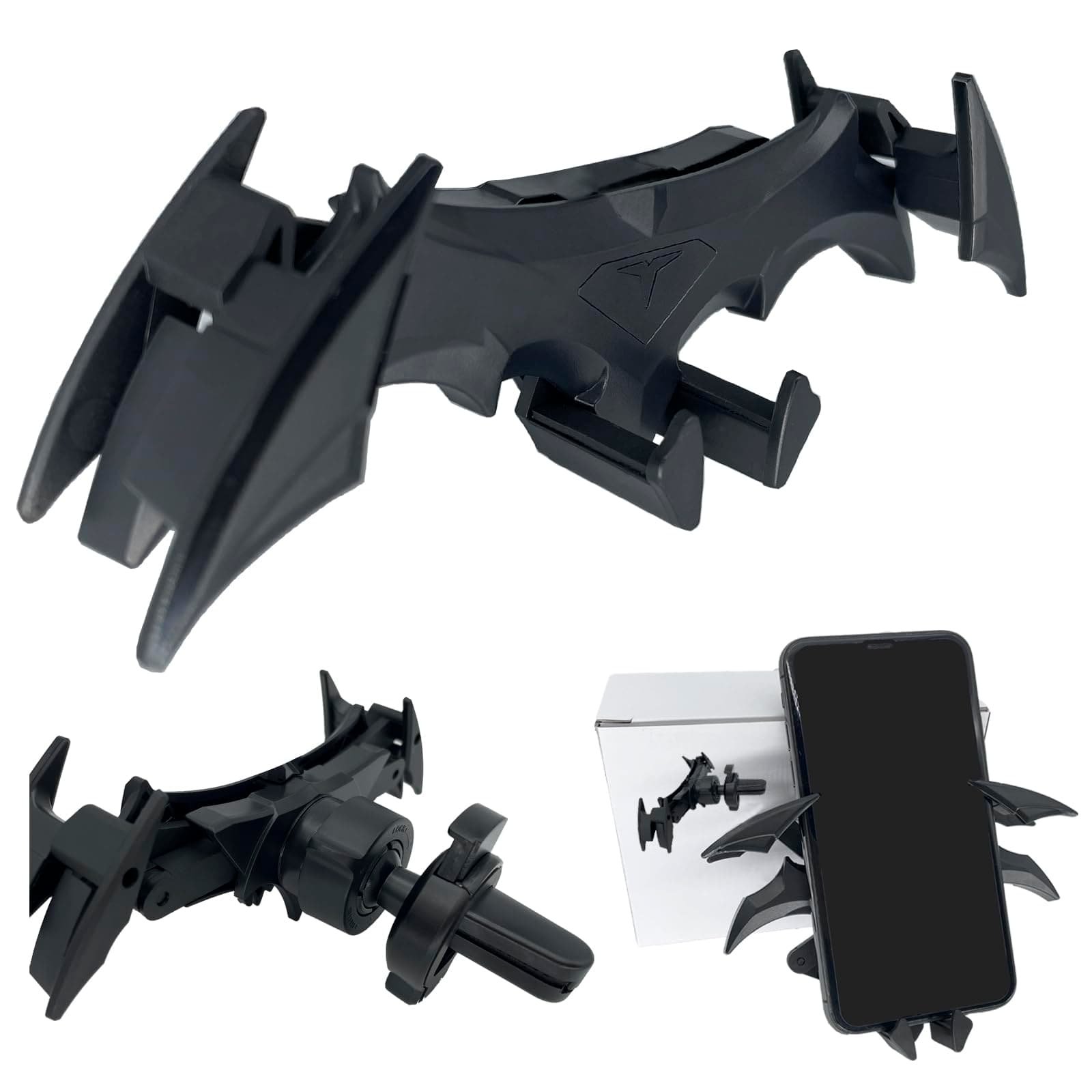 Dark Bat Car Vent Phone Holder Mount Creative Air Vent Phone Holder Unique Cell Phone Mount for Car Accessories for Men Gifts Gravity Automatic Locking Hands Free