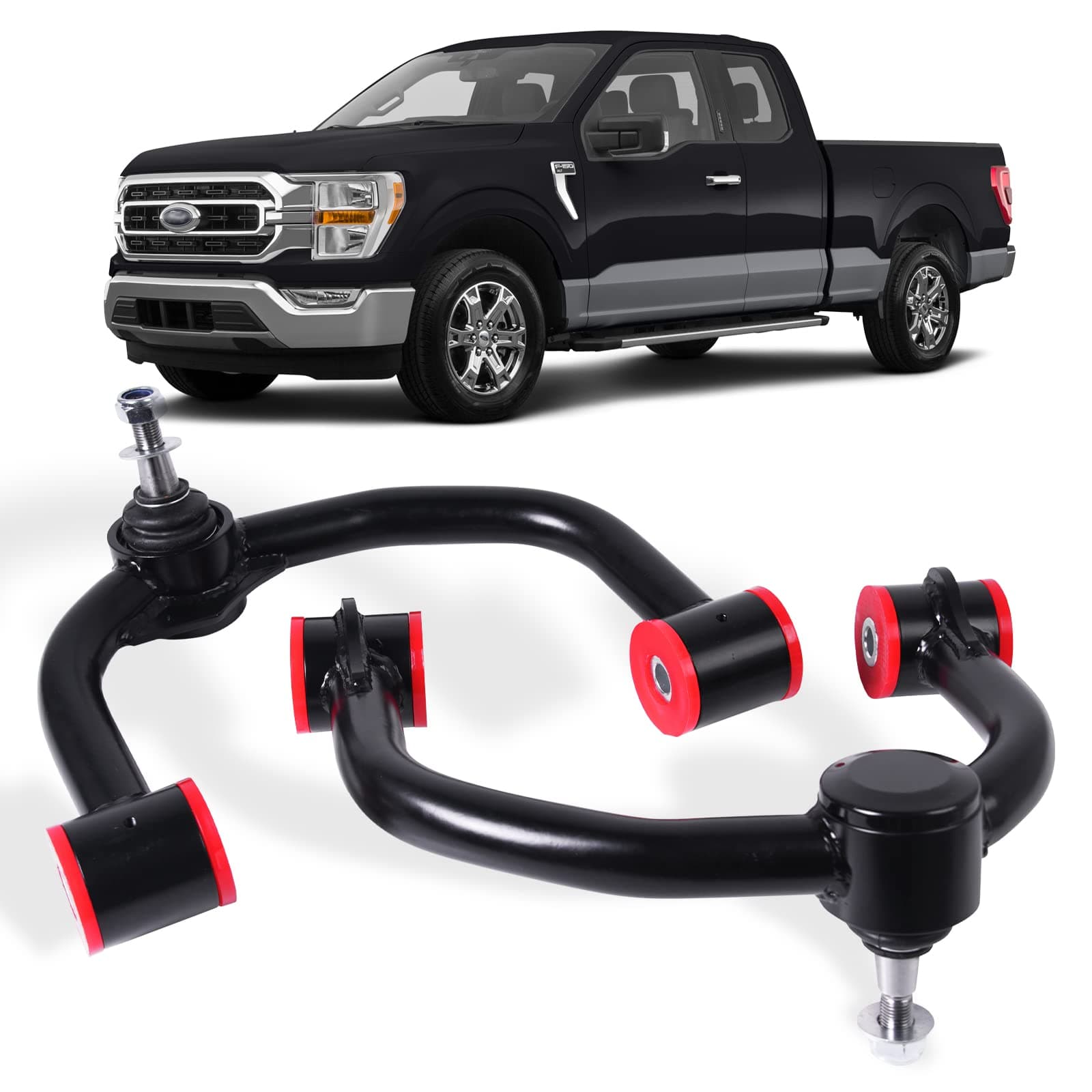 MIKODA 2PCS Lift Front Upper Control Arm with Ball Joint, Adjustable Suspension Control Arms 2’’-4’’ Compatible with 2004-2023 Ford F150 Expedition 2WD 4WD Lincoln Navigator Mark LT