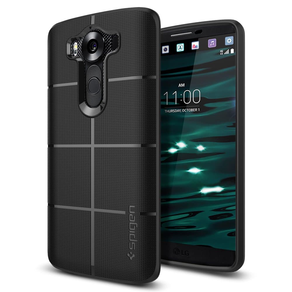 LG V10 Case, Spigen [Rugged Armor] Resilient [Black] Rugged Armor Ultimate protection and rugged design with matte finish for LG V10 (2015) - Black (SGP11813)