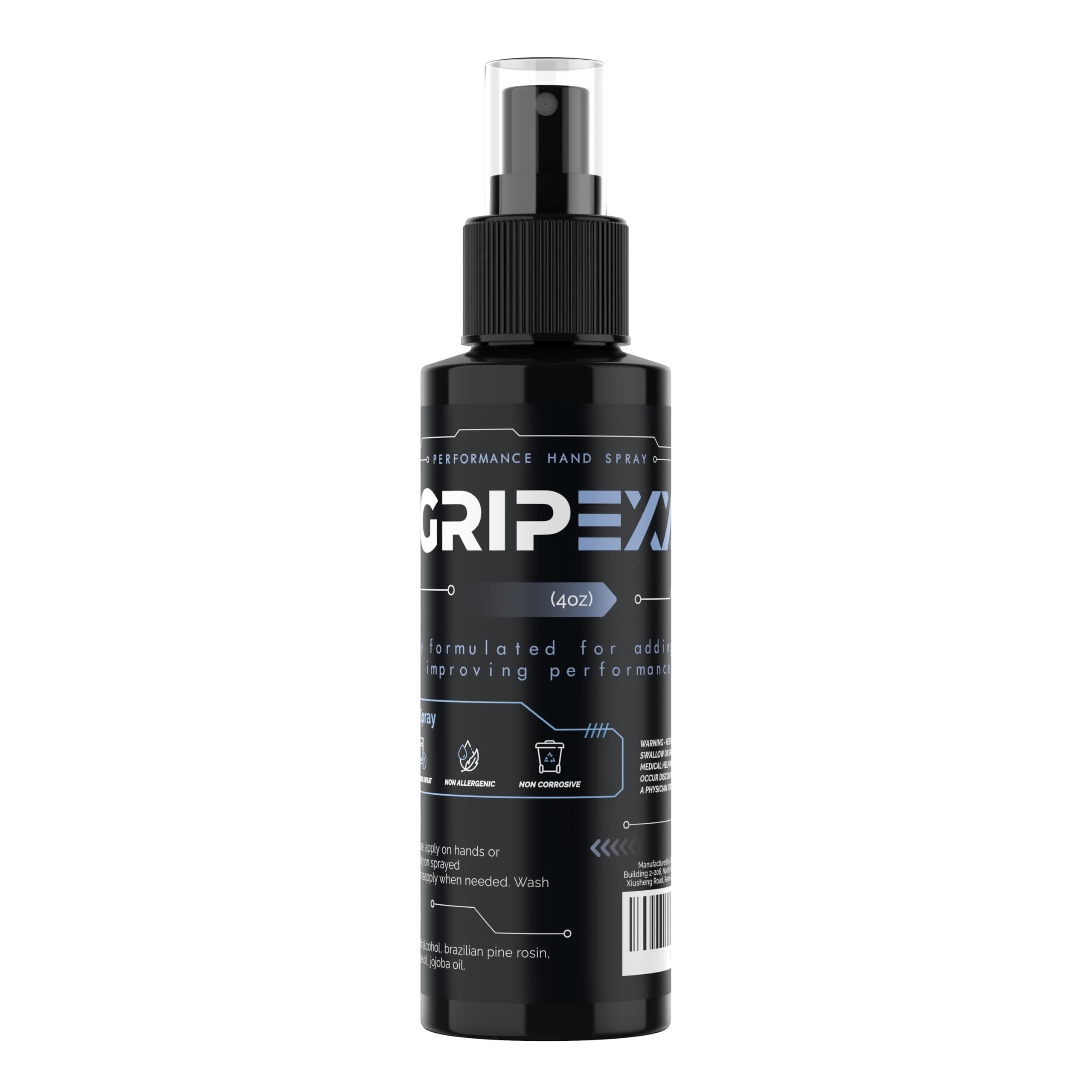 GRIPEXX Sports Hand Grip Spray (4oz)- Boost Performance, Enhance Control and Maximize Grip - for Athletes: Tennis, Football, Pole Dancing, Basketball, Baseball, Golf, etc- Natural Rosin-Based Formula