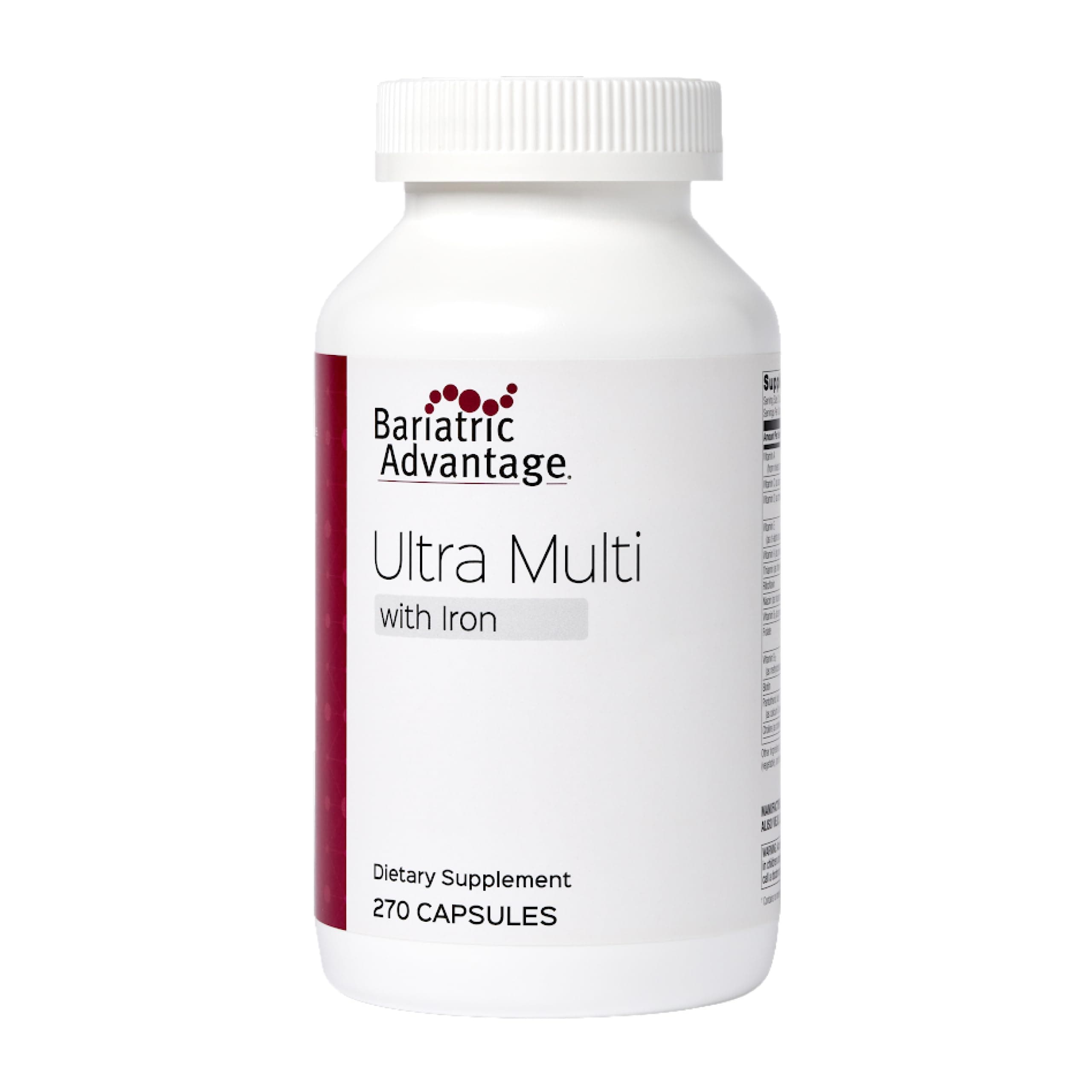 Ultra Multivitamin with Iron - Ultra Multi with Iron - Capsule Format Multivitamin - Provides Full Complex of B Vitamins - with Vitamin C, Chromium & More - 270 Capsules