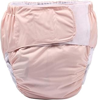 Adult Cloth Diaper Nappy Reusable Washable for Disability Incontinence Large (Beige (Large 26in to 50in))
