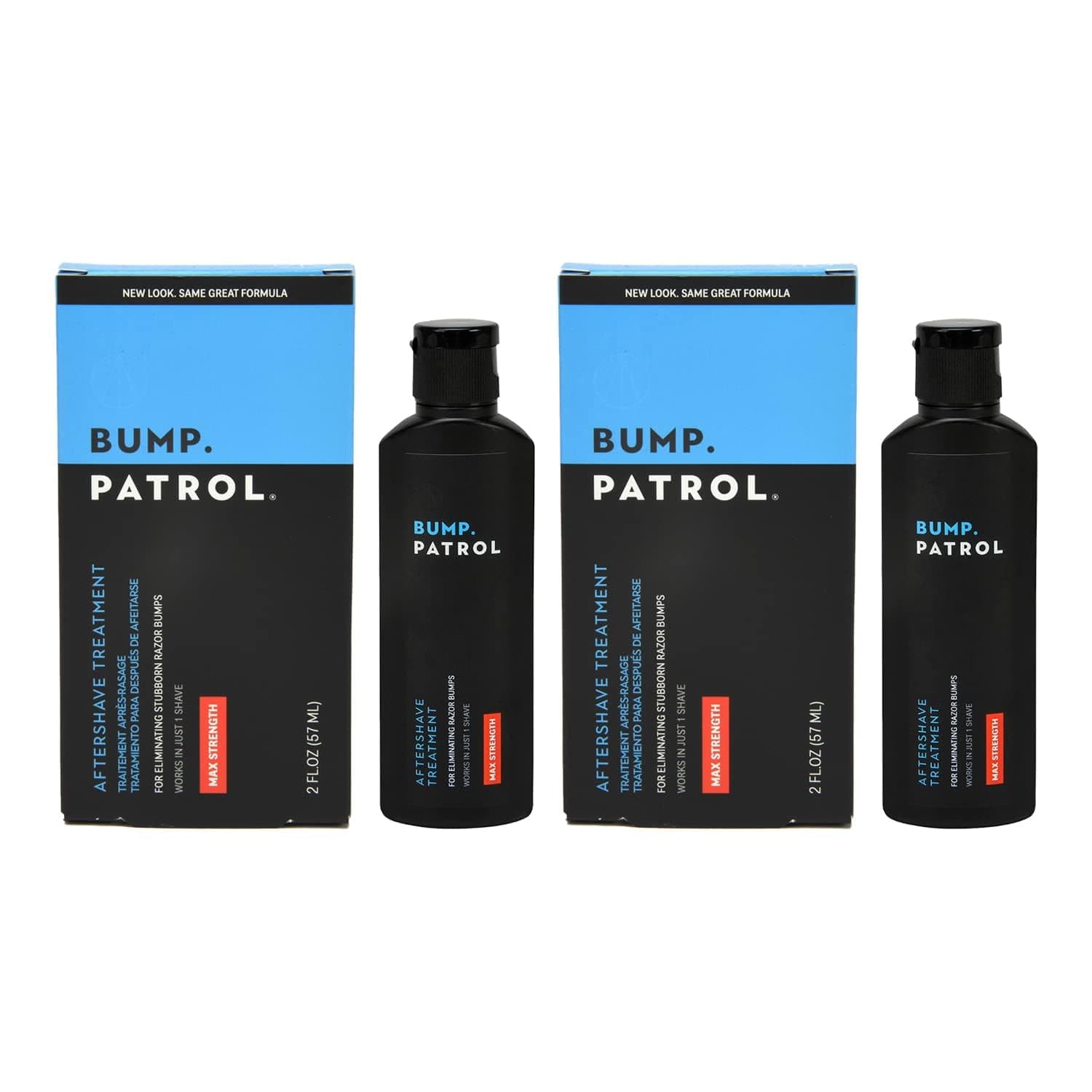 Bump Patrol Maximum Strength Aftershave Formula - After Shave Solution Eliminates Razor Bumps and Ingrown Hairs - 2 Ounces 2 Pack