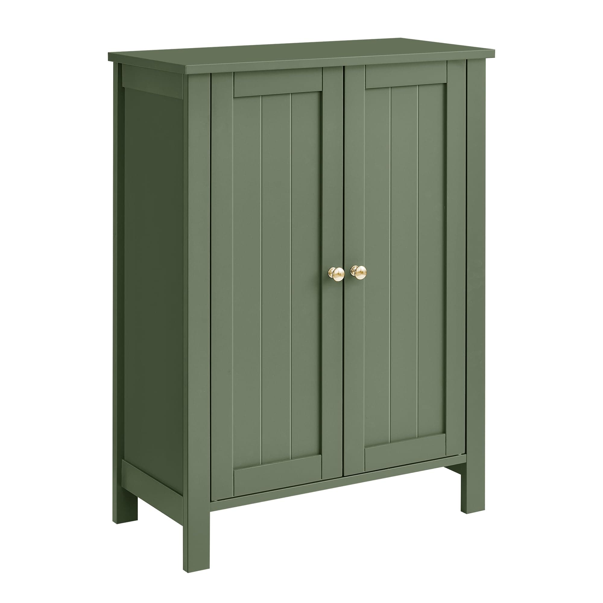 Floor Storage Cabinet, Freestanding Storage Unit with 2 Adjustable Shelves, for Bathroom Living Room Dining Kitchen, 11.8 x 23.6 x 31.5 Inches, Forest Green UBCB060C01