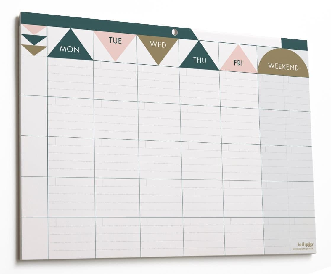 Geometric Gold Weekly Planner with 55 Tear Off Sheets