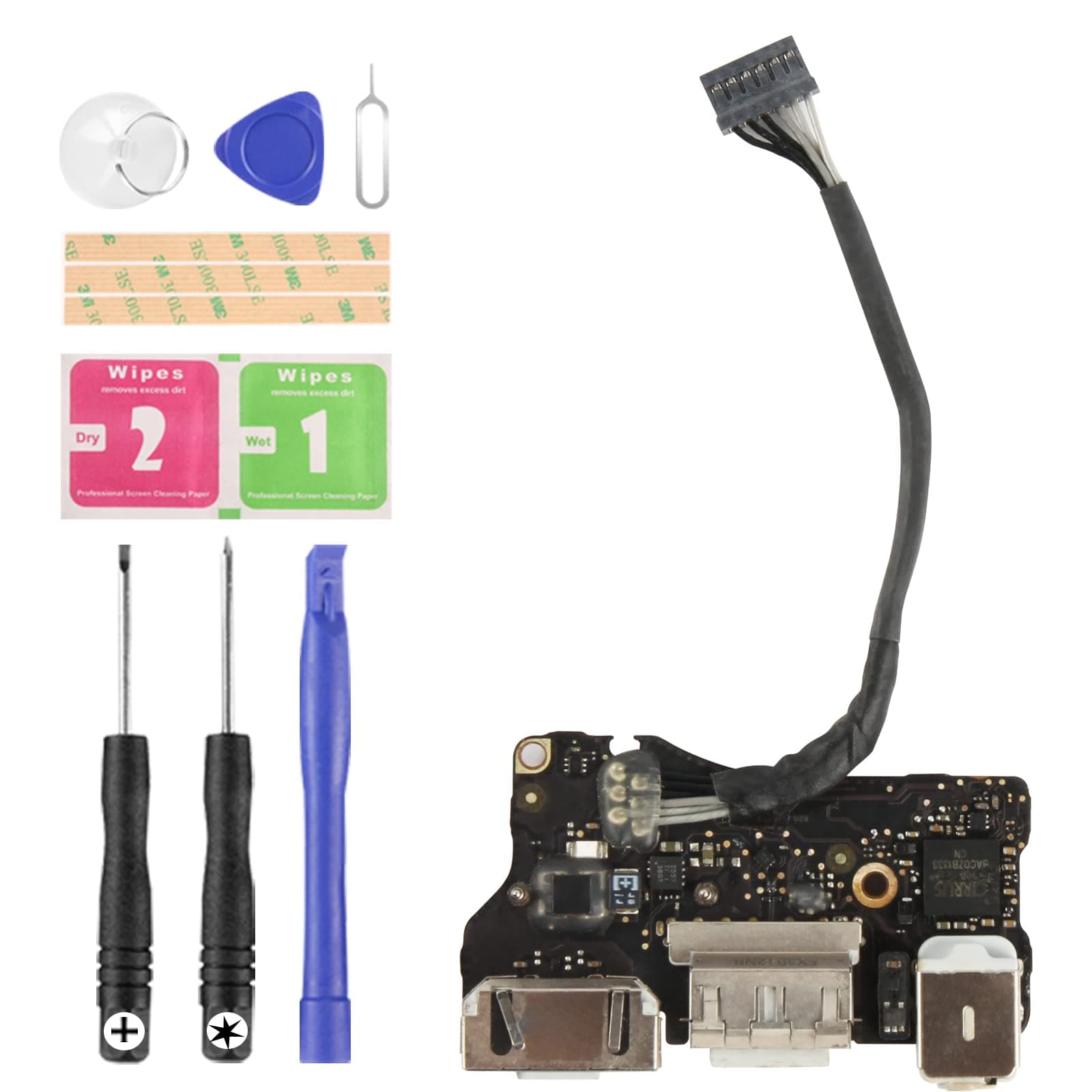 for MacBook Air 13" A1466 (2013-2017) Jack USB I/O Board DC-in Power Audio Replacment MD760 820-3455-A(Not for 1465)