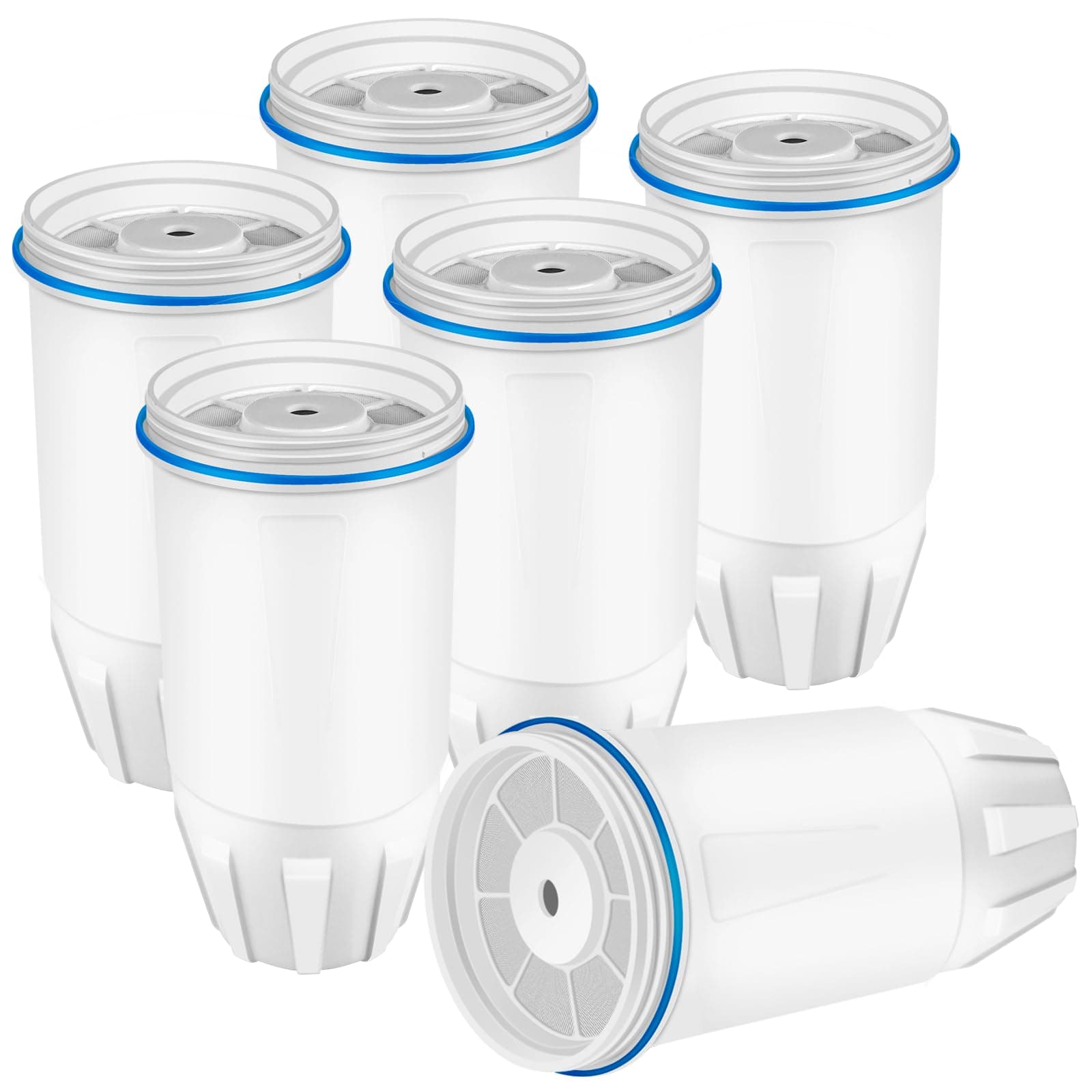 Water Filter Replacement Fit Zero Water Pitcher And Dispenser ZR-001 ZR-004 ZR-017, 0 TDS, 5-Stage Water Filter System Reduce Lead, Chromium, PFOA/PFOS, Water Filters Cartridges 6 Pack SETFEEL