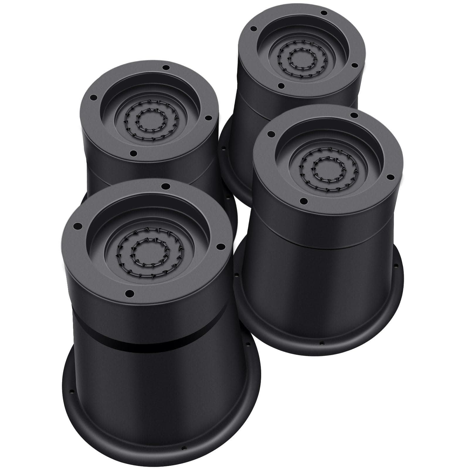 Round Bed Risers 3 inch Heavy Duty,Elevation in Heights 2 or 3 Inch Circle Furniture Risers for Chair Table and Desk Legs Lifting，Adjustable Bed Lifts Risers(Pack of 4 Riser,Black)