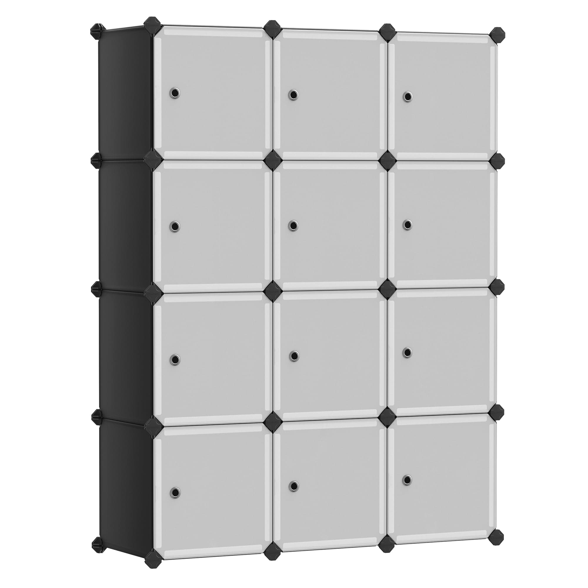 Cube Storage Organizer, 12-Cube Closet Storage Shelves, Modular Bookcase, Black ULPC34HV1