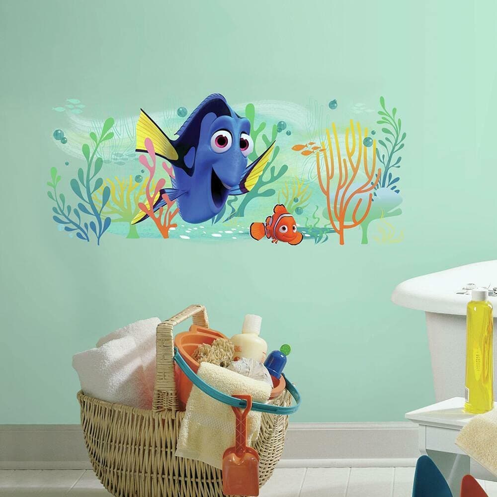 BPA Finding Dory and Nemo Peel and Stick Giant Wall Graphic,Multicolor, Blue