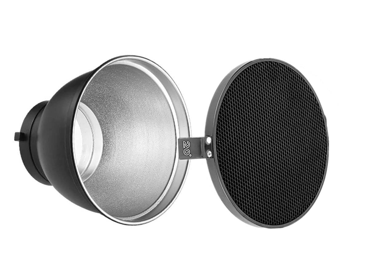 7" Standard Beauty Dish Bowens Mount Flash Reflector Diffuser w/Honeycomb Grid for Bowens Godox YONGNUO Studio strobes Flash Light Speedlite Advertising Wedding Photography (20°)