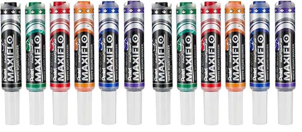 Maxiflo Medium Chisel Tip White Board Marker 6-Pieces, Multicolour