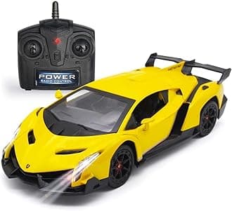 FMT 1/24 Scale Lamborghini Veneno Car Radio Remote Control Sport Racing Car RC, Yellow