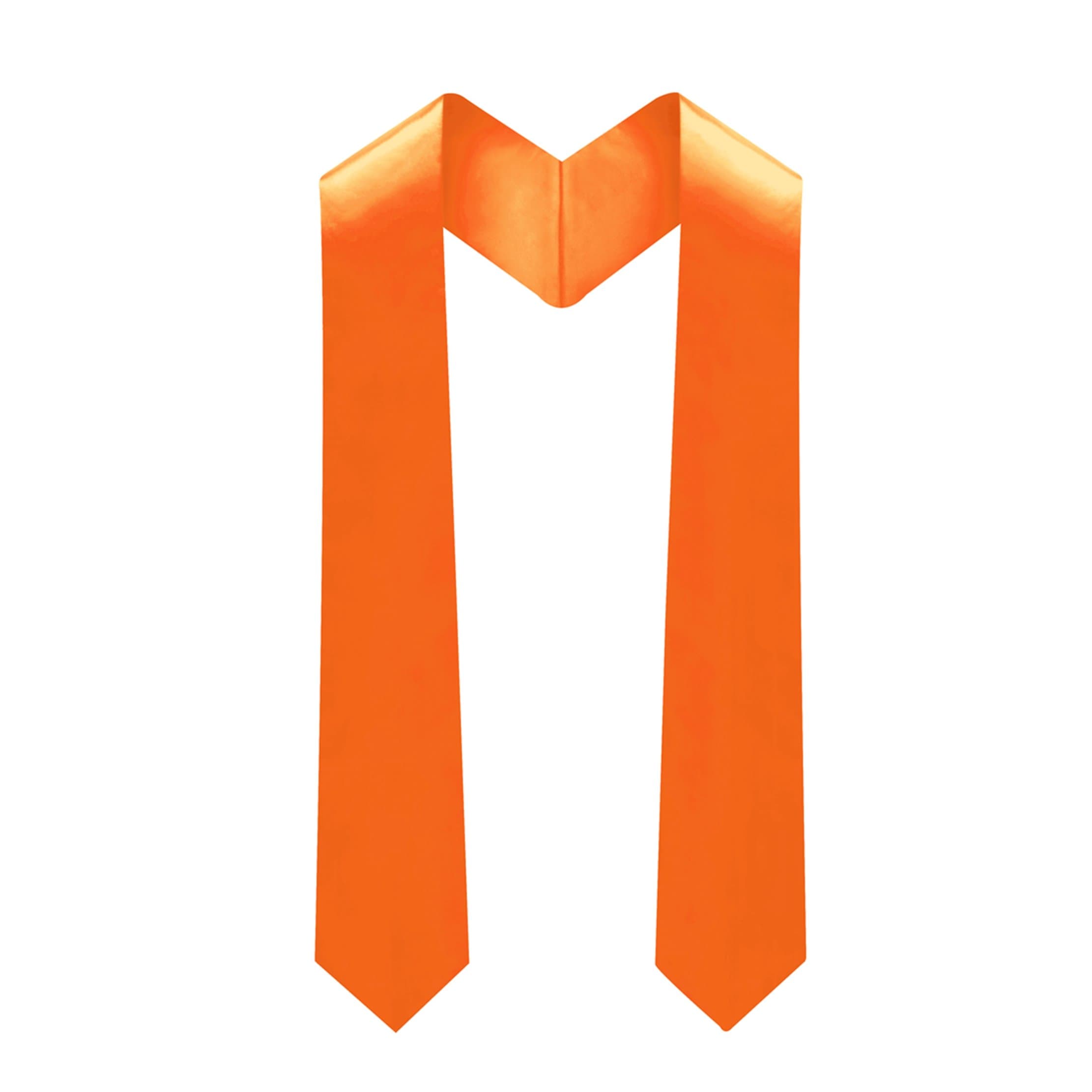 Adult Plain Graduation Stole 60" Long Orange