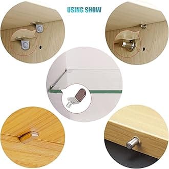 102Pcs Shelf Pins Pegs Kit,6 Styles Nickel Plated Shelf Support Pegs,Bookshelf Pegs for Shelves,L-Shaped Clips with Rubber Sleeve,Shelf Pins Holders for Furniture Glass Corner & Closet(5mm & 1/4inch)