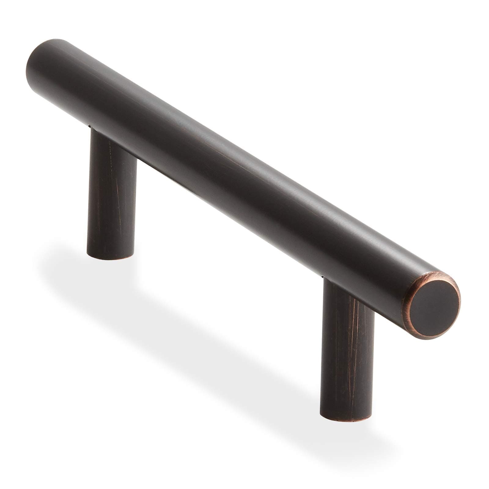 Solid Stainless Steel Euro Cabinet Pull Oil Rubbed Bronze (3-3/4" Hole Centers) - 10 Pack