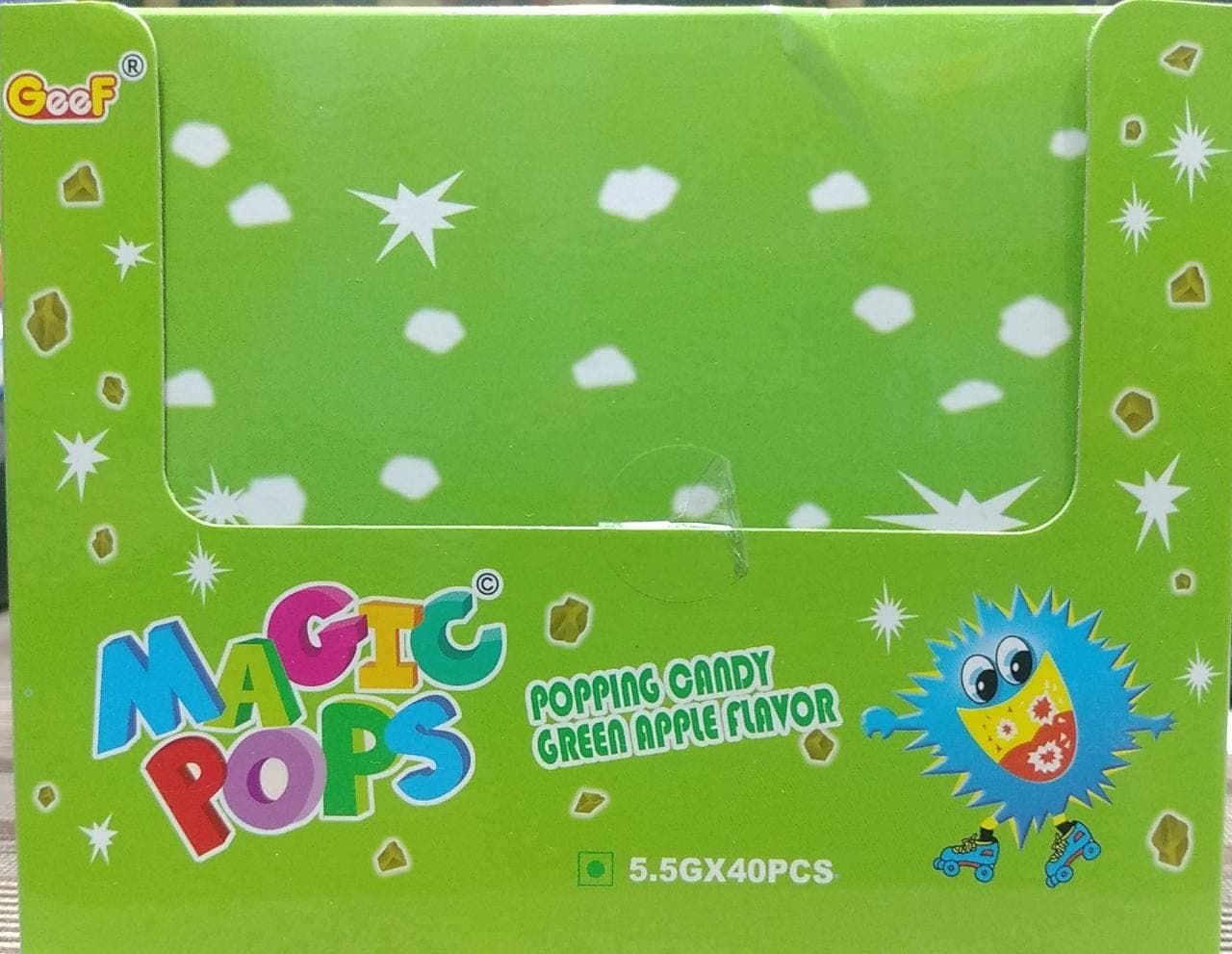 Geef Magic Pops Popping Candy Green Apple Flavour 5.5Gram X 40Pc