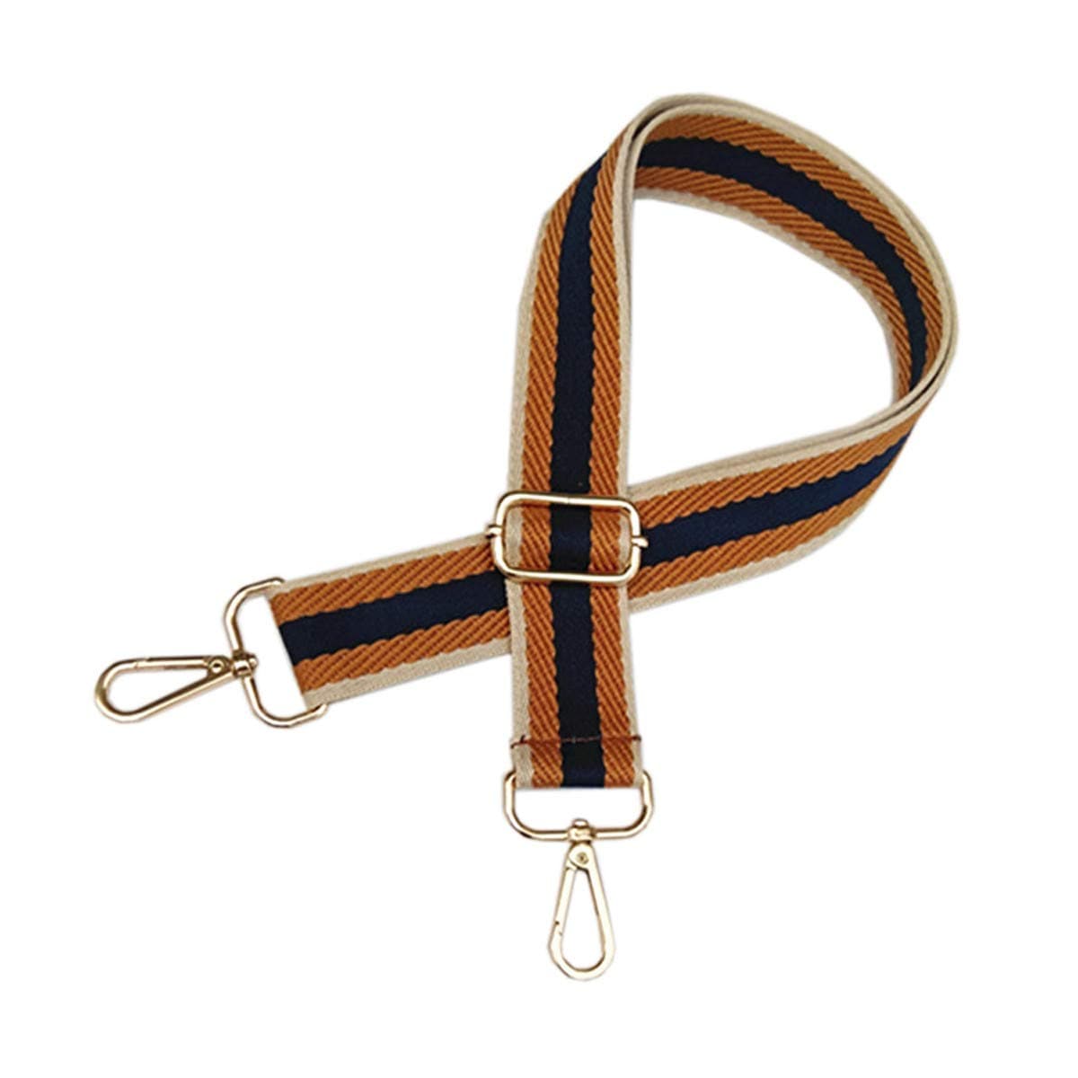 ACVIP Adjustable Wide Shoulder Strap Replacement Multicolor Stripe Crossbody Straps for Handbags Purse (Khaki)