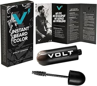 VOLTGrooming Instant Beard Color Single Pack - Quick Drying Plant Based Hypoallergenic Brush on Color for Beards, Mustaches, and Eyebrows - 0.35 Fl Oz (10 ml), Sand (Blonde)