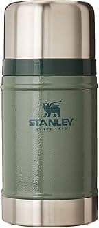 Stanley Classic Legendary Large Food Jar 24 oz | Vacuum Insulated Food Container | Wide Mouth Screw On Lid | Packable for Travel | Stainless Steel with Leakproof Lid | BPA-Free | Hammertone Green