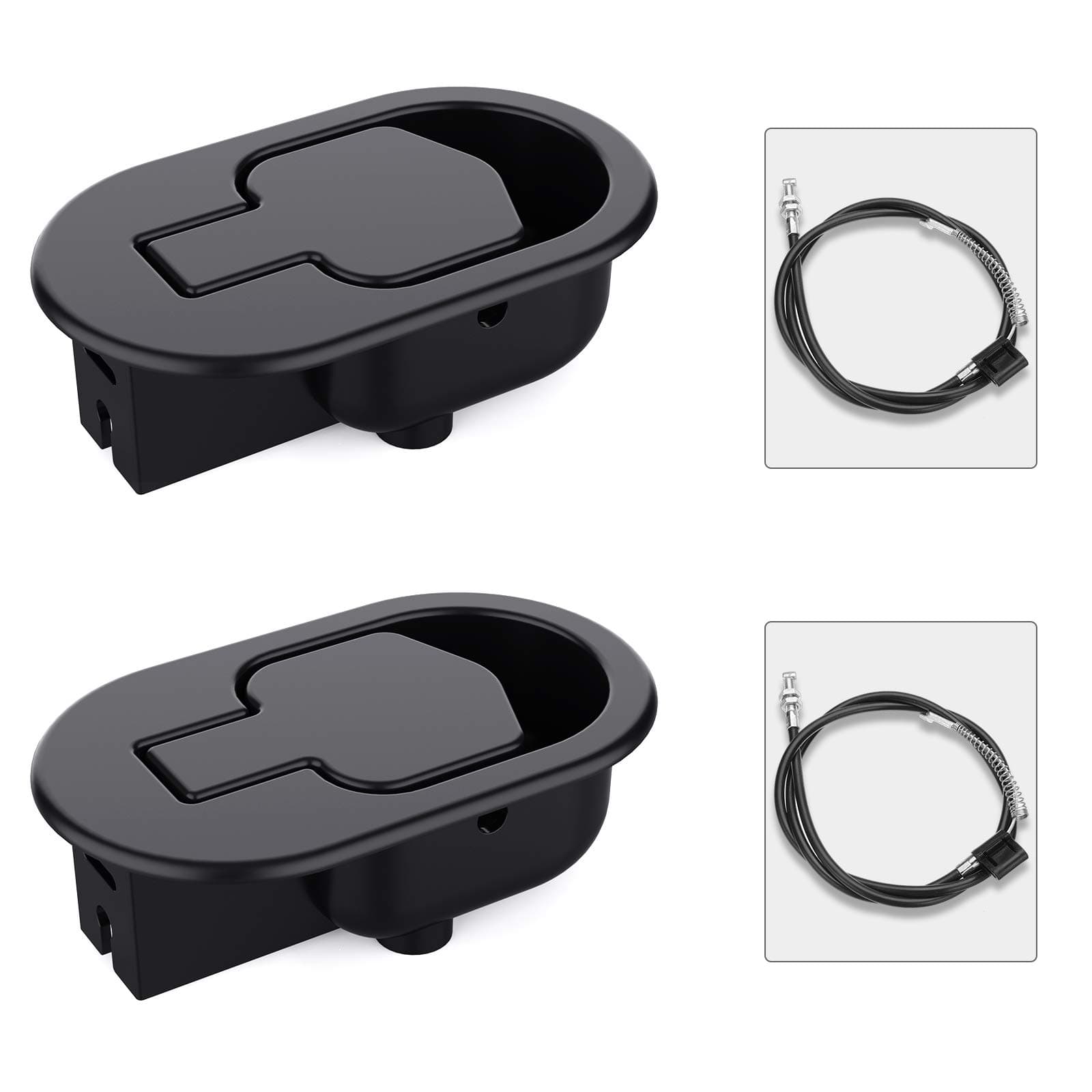 2 Sets Recliner Replacement Parts - Metal Recliner Handle, Release Pull Cable Fits Ashley & Most Recliner Sofas, Exposed Cable Length 5.1 Inches