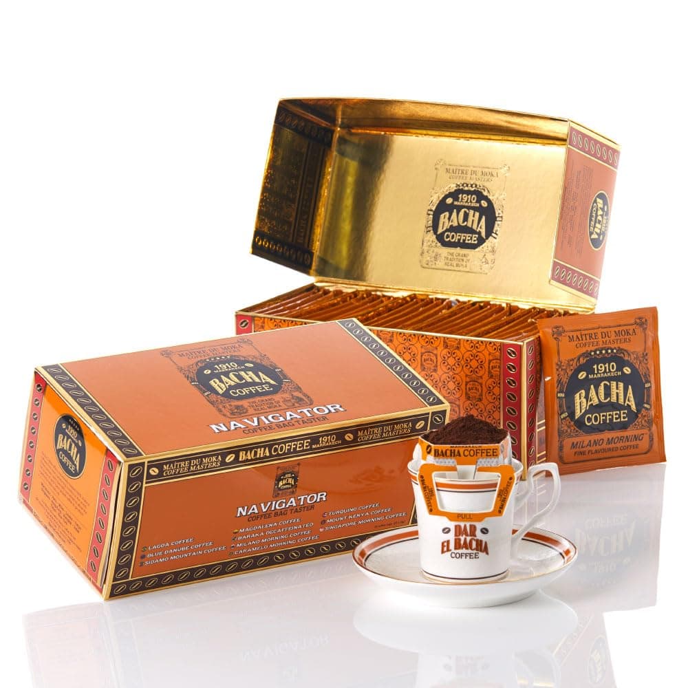 Bacha Coffee | Assorted Navigator Coffee Taster, 25 * 12g Individually Wrapped 100% Arabica Single Serve Filter Bags