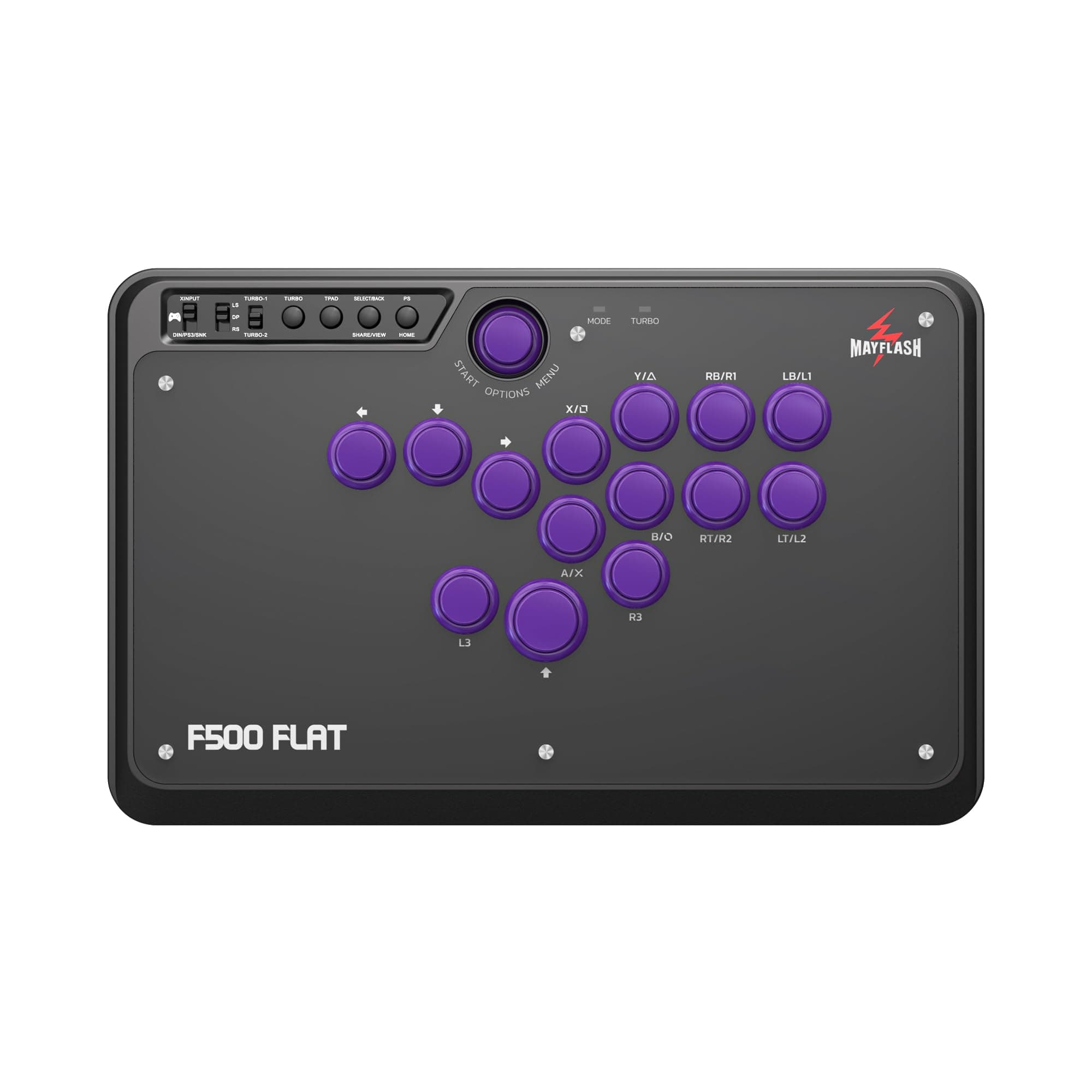 MAYFLASH F500 FLAT Fight Stick All Button Arcade Controller for PS4, PC, Xbox Series S/X, Xbox One, Switch/Switch 2, Steam Deck, macOS, Android, Raspberry Pi, NEOGEO mini and more