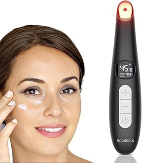 Eye Lift Wand, 3 in 1 Vibrating 98°F to 113°F LCD Eye Massager for Dry Eyes, Dark Circles and Puffiness, Face & Neck Lifting Tool for Fine Lines and Wrinkles, Black