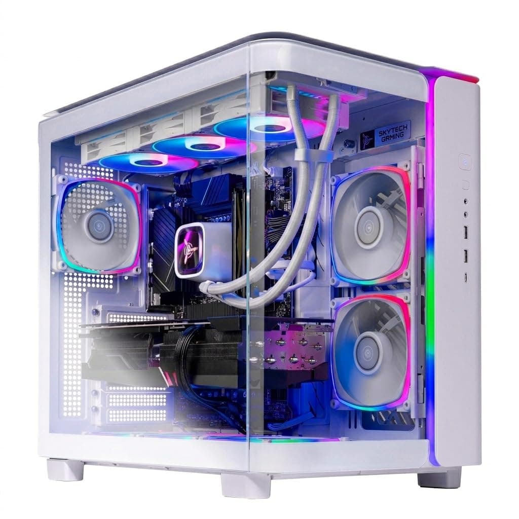 Skytech Gaming King 95 Desktop PC, Ryzen 7 9800X3D 4.7 GHz (5.2 GHz), NVIDIA RTX 5070 Ti 16GB, 1TB Gen4 NVMe SSD, 32GB DDR5 RAM 5600 RGB, 850W Gold ATX 3 PSU, 360mm ARGB AIO, Wi-Fi, Win 11