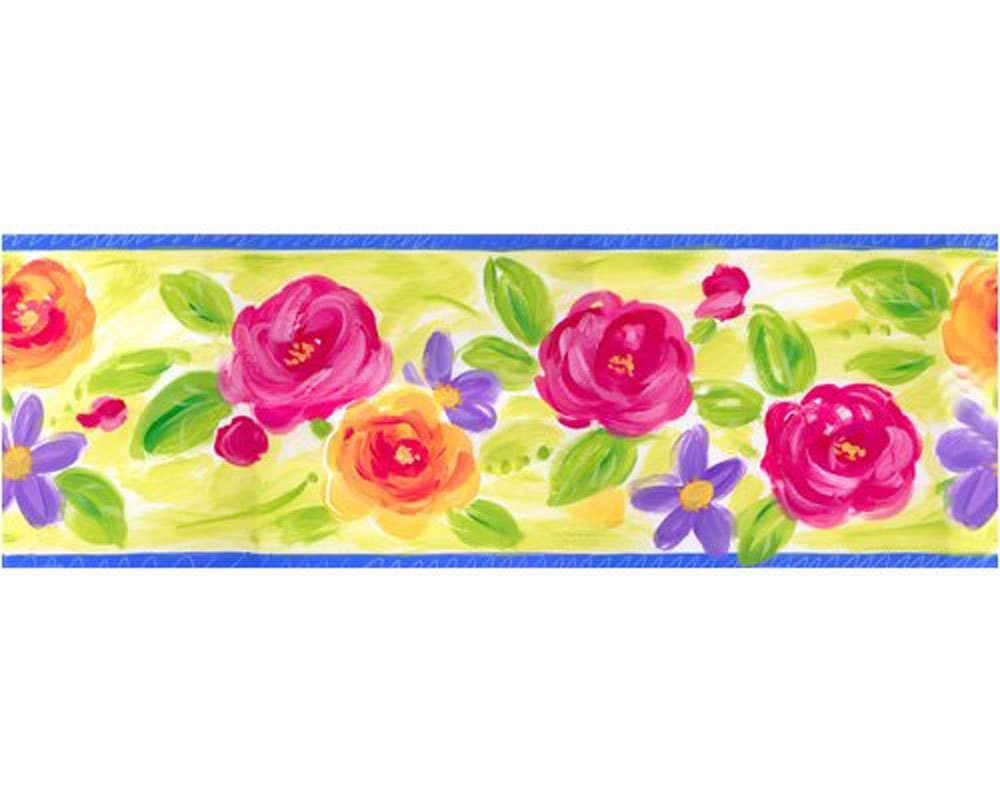 Roses Flower Bunch Wallpaper Border