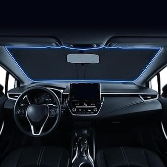 LANTU Windshield Sunshade for 2022-2025 Corolla Cross Accessories Foldable Sun Shield Block UV Rays with Dual-Silver Coating& Nano Ice Crystal Cooling Keeps Car Interior Cool& Protected