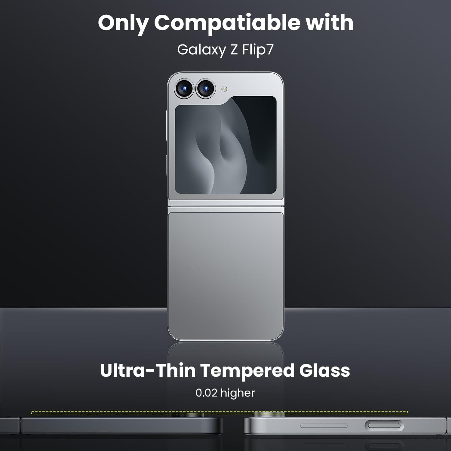 WSKEN for Z Flip 7 Camera Lens Protector Case Cover - Ultra HD Anti-Reflective Tempered Metal Glass Anti Scratch Rear Camera Screen Protector Film for Samsung Galaxy Z Flip 7 5G Accessories,Silver