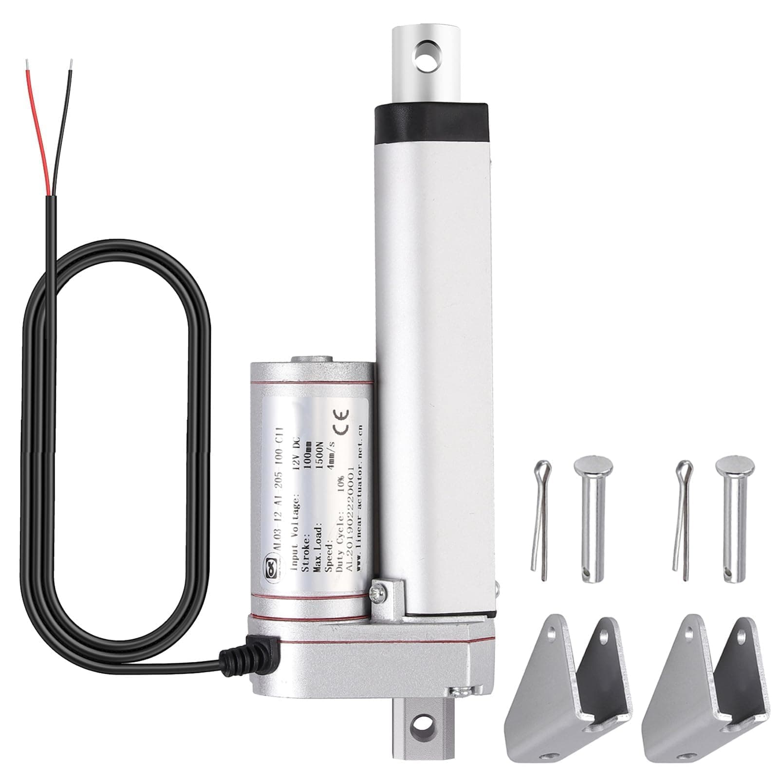 – Justech 100mm Linear Actuator Motor DC 12V 1500N for Auto Car RV Electric Door Opener Vehicles Vessels Cargo TV Lift Tables Massage Beds Electric Beds Medical Chairs Electric Equipment Camera Frames