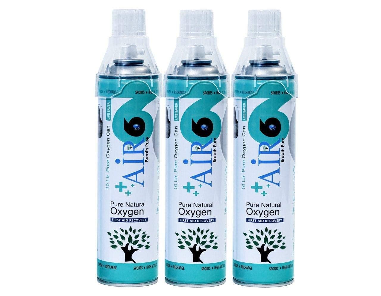 Air6 Portable Oxygen Can | First Aid Essential kit| Hepls in High Altitude sickness | Enhance Physical Wellness | Very light weight | pure oxygen cylinder for home or travel |Inbuilt Mask| 30 L