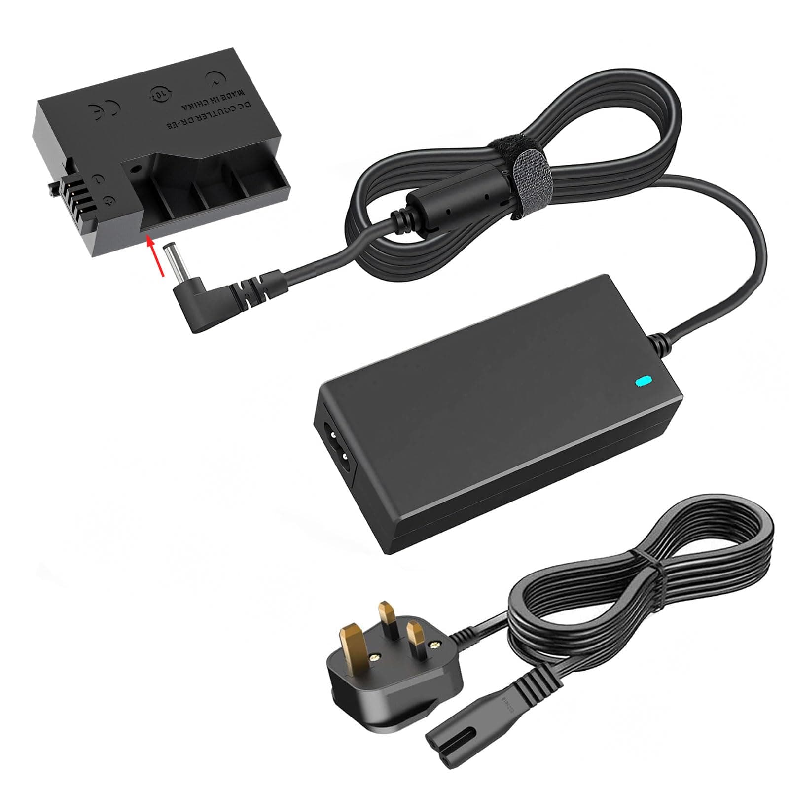 AC Power Adapter and LP-E8 DR-E8 Dummy Battery Coupler Kit for Canon EOS Rebel T5i T4i T3i T2i Kiss X7 X6 X5 X4 700D 650D 600D 550D Cameras