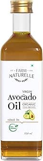 Farm Naturelle - Cold-Pressed Extra Virgin Avocado Oil (500ml) | Organic, Unrefined & Pure | Premium Cooking Oil | High-Heat Cooking, Hair, Skin & Body Care