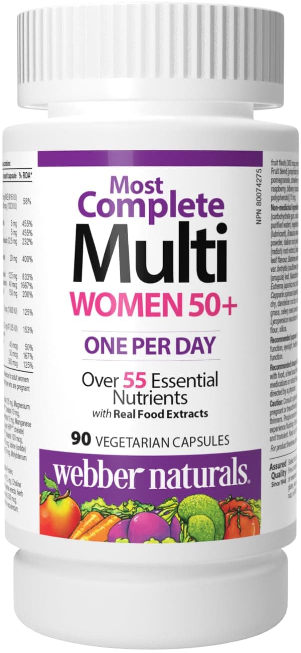 Webber Naturals Women's 50+ Most Complete Multi, 90 Vegetarian Capsules