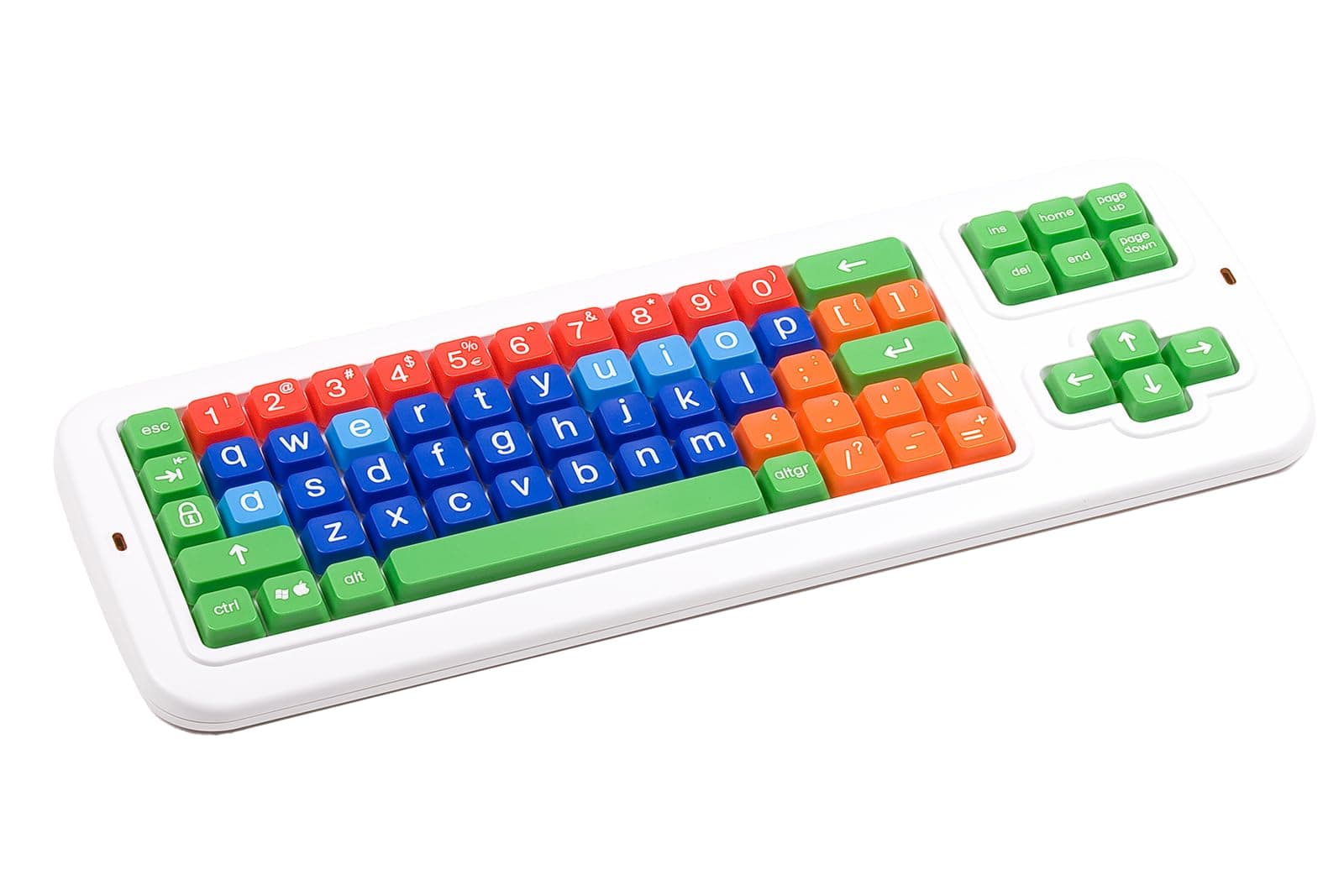 Clevy Keyboard Tri-Mode Lowercase - Kids Lowercase USB & Blutooth Compatible Colorful Spill Proof Keyboard for Early Education - Designed to Help Teach Computer and Typing Skills to Children