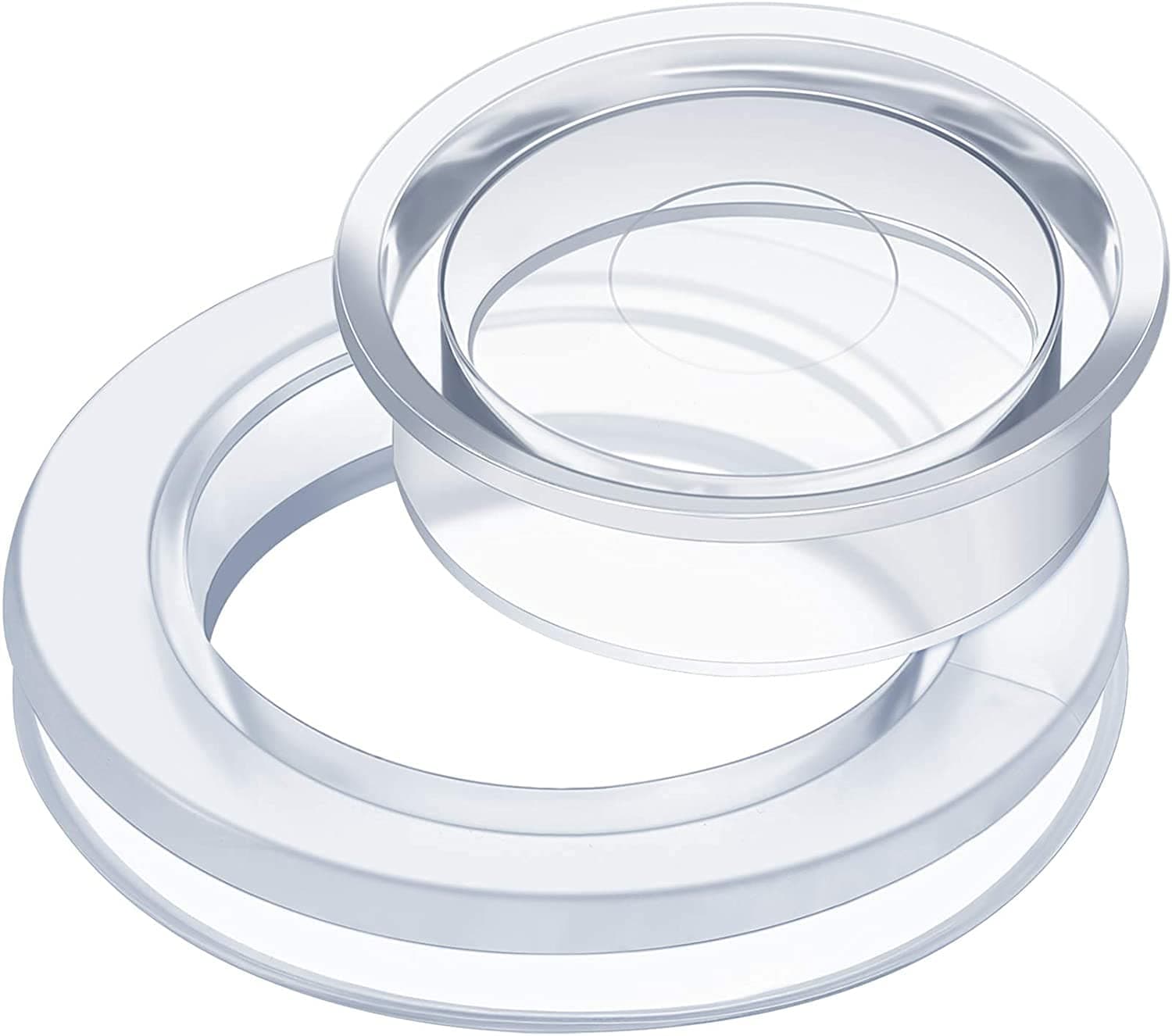 ELECDON Patio Table Umbrella Hole Ring with Cap Set Silicone Transparent Umbrella Thicker Hole Ring Plug and Cap Set for Outdoor Patio Garden Beach Table Umbrella Plug (1, Clear)