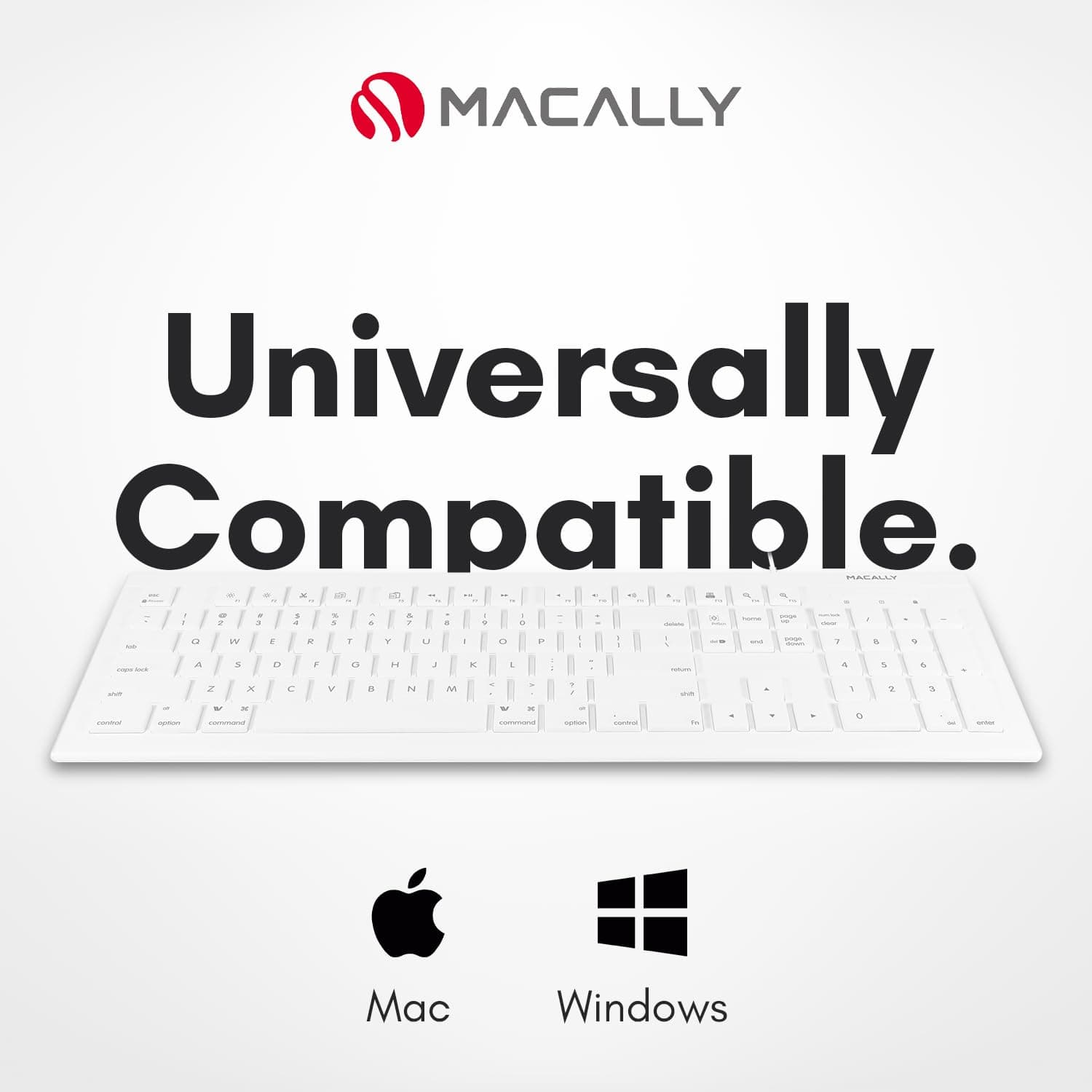 Macally MKEYE Keyboard with Shortcuts for Mac/PC
