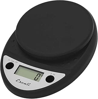 Primo Digital Food Scale Multi-Functional Kitchen Scale and Baking Scale for Precise Weight Measuring and Portion Control, 8.5 x 6 x 1.5 inches, Black