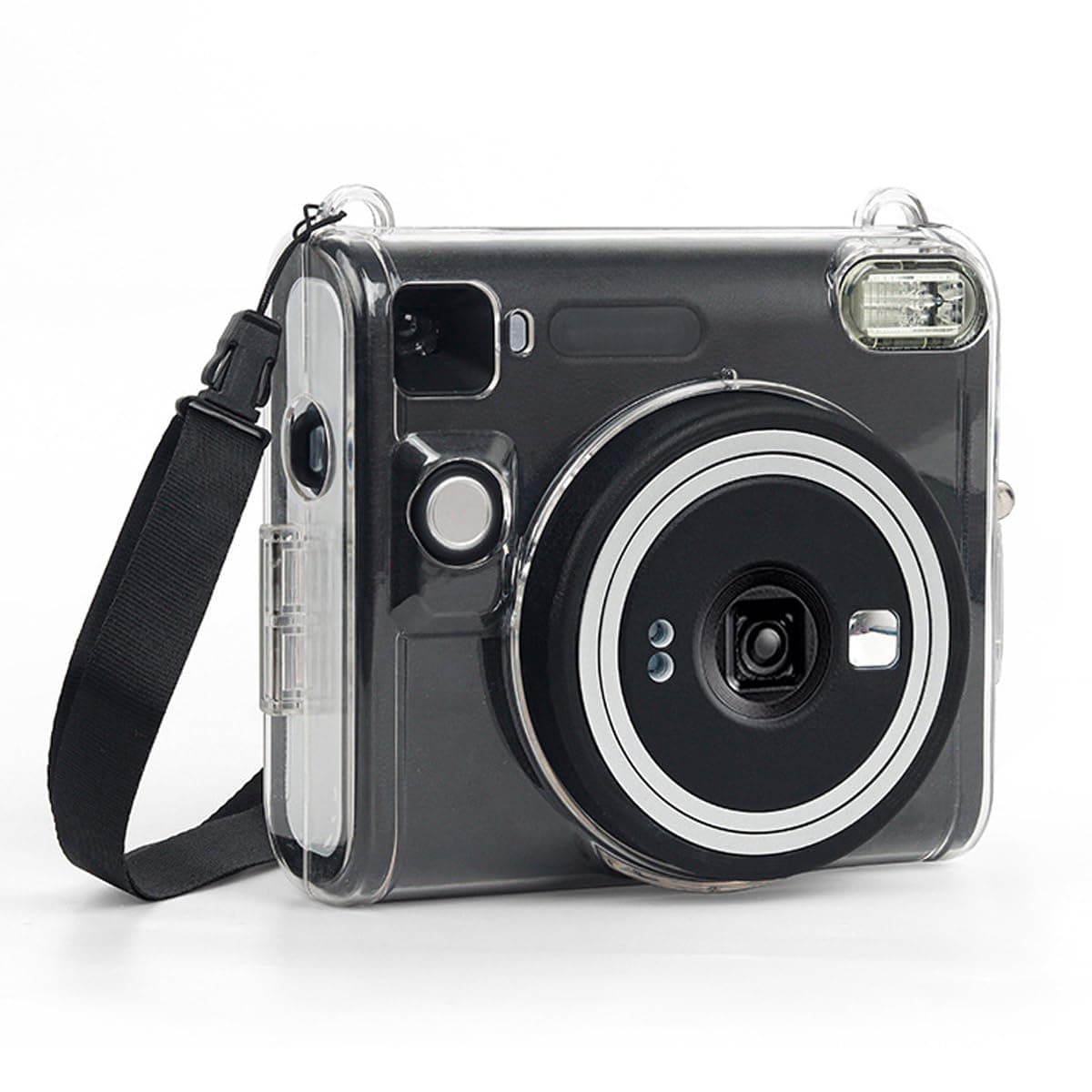 JINSERTA Protective Clear Case for Fujifilm Instax Square SQ40 Instant Film Camera,Crystal Hard PC Cover with Removable Shoulder Strap