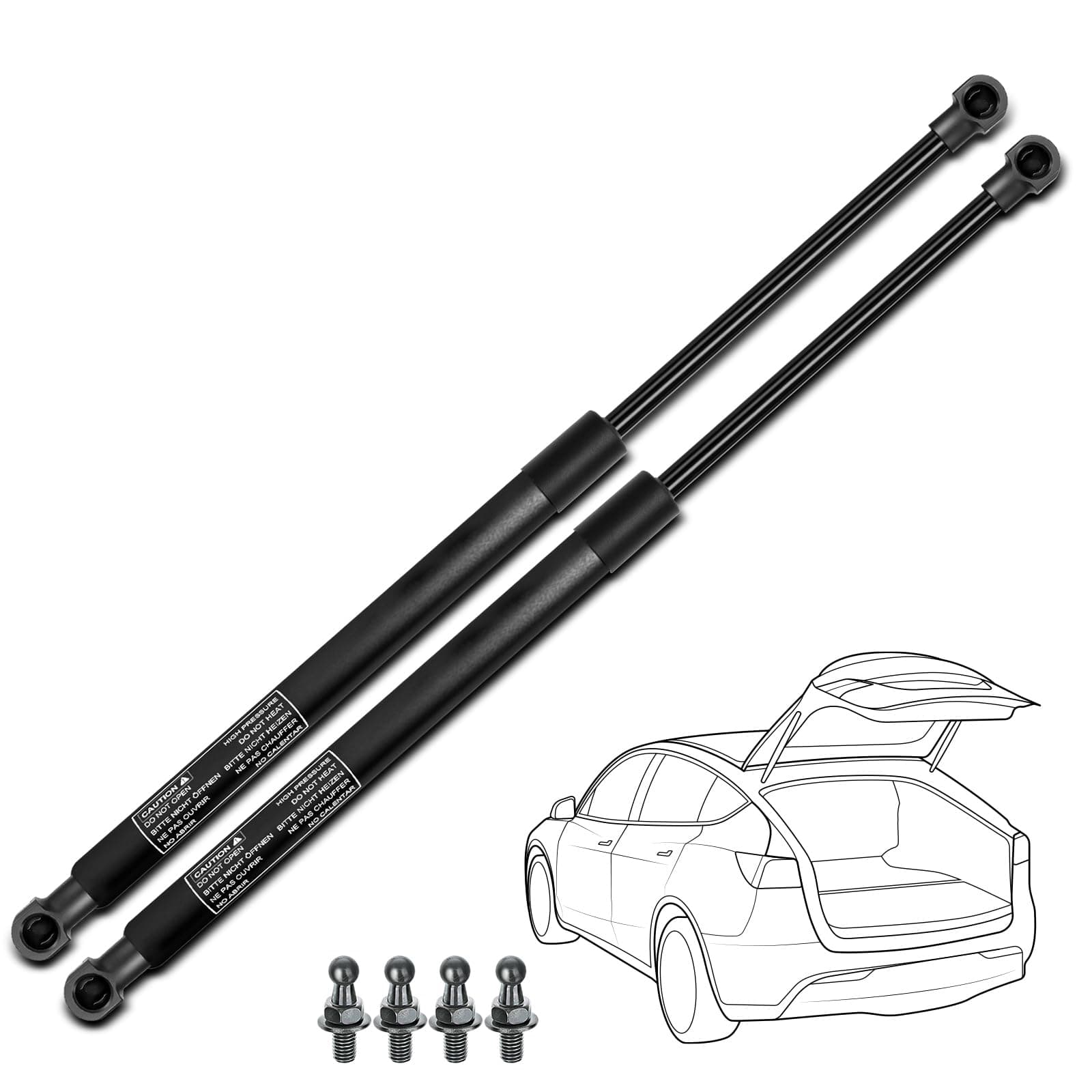 YHTAUTO 2 x Tailgate Trunk Lift Support Liftgate Shock Struts for Honda Civic Hatchback 1992-1995