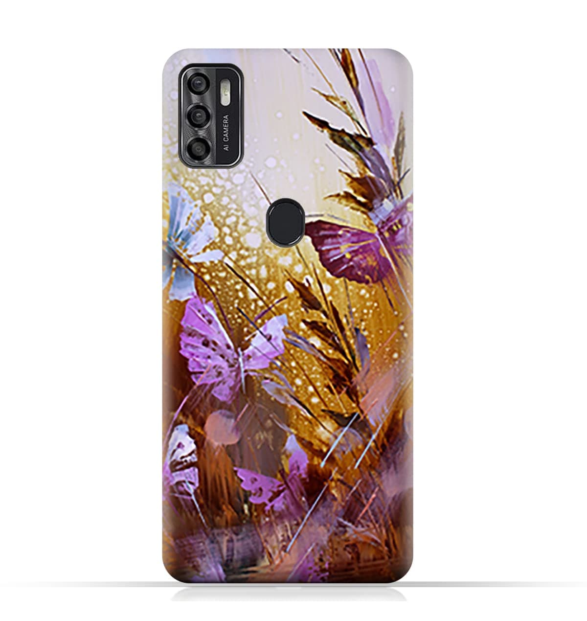 AMCDesign TPU Mobile Case Cover for Telstra Evoke Plus 2 with Butterflies Oil Paint Pattern