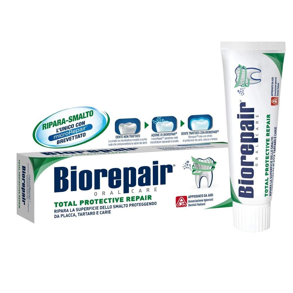 Biorepair:"Total Protective Repair" Toothpaste with microRepair * 2.5 Fluid Ounce (75ml) Tube * [ Italian Import ]
