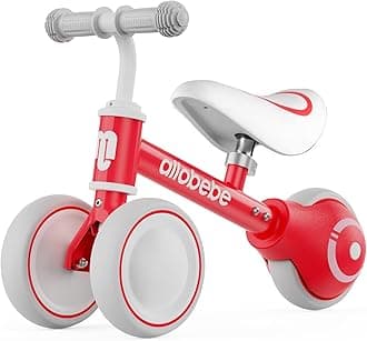 allobebe Baby Balance Bike, Cute Toddler Bikes 12-36 Months Gifts for 1 Year Old Girl Bike to Train Baby from Standing to Running with Adjustable Seat Silent & Soft 3 Wheels